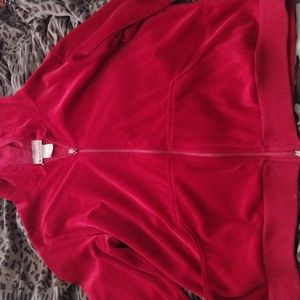 RED SOFT VELOUR HOODIE